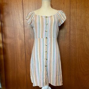 Women’s Angie Button Down Cap Sleeve Dress Size L